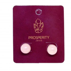 Brinco De Quartzo Rosa Folheado a Prata - Q237