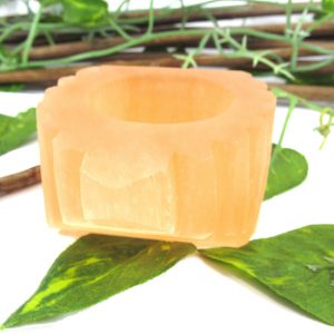 PORTA VELA DE SELENITA LARANJA - R220 - PROSPERITY MINERAIS
