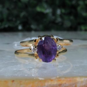 Anel de Ametista e Citrino