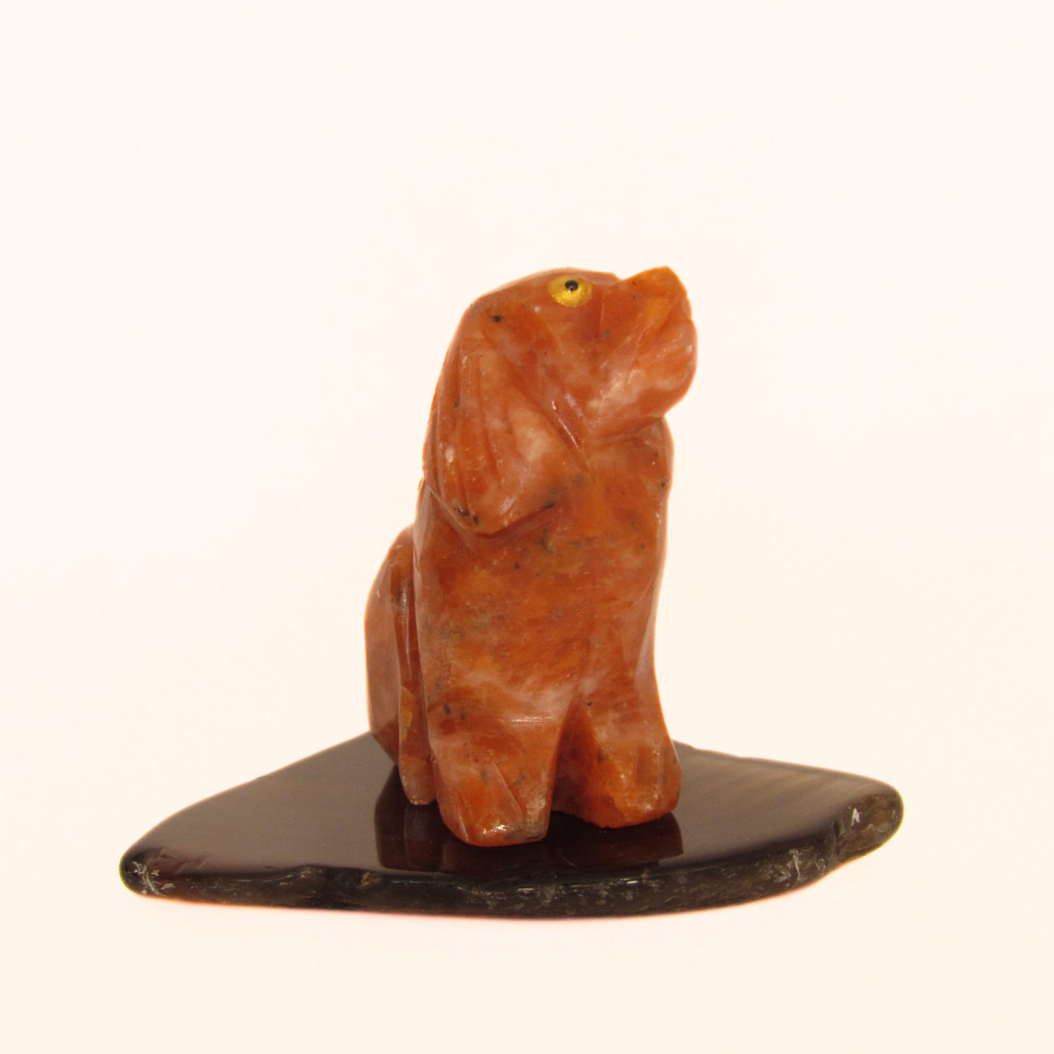 CACHORRO LAPIDADO DE CALCITA LARANJA