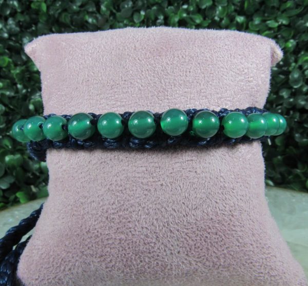 Pulseira de Crochê com Ágata Verde - Imagem 3
