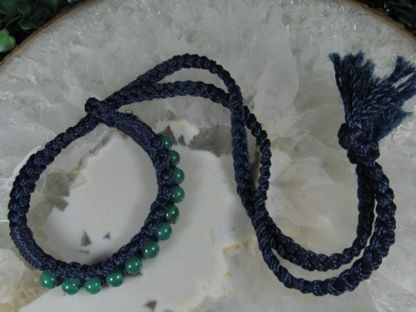 Pulseira de Crochê com Ágata Verde - Imagem 4