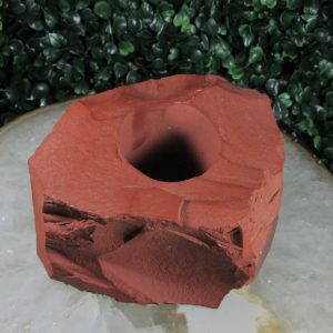 Porta vela de jaspe vermelha-Prosperity Minerais