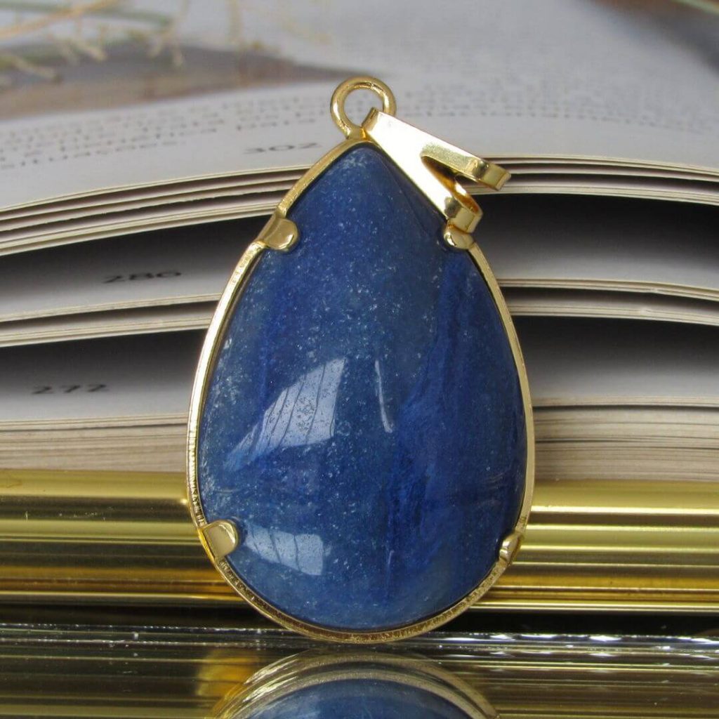 Pingente Gota de Quartzo Azul - Prosperity Minerais