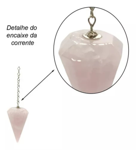 Pêndulo De Cristal Natural Quartzo Rosa - Imagem 3