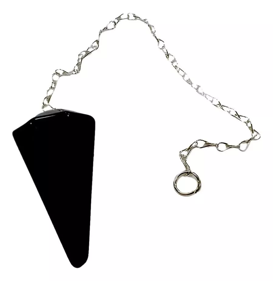 Pêndulo Obsidiana Negra Pedra Natural Prosperity Minerais
