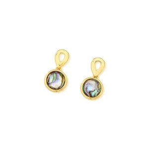 Brinco De Abalone Folheado a Ouro