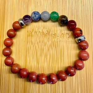 Pulseira 7 Chakras De Jaspe Vermelho