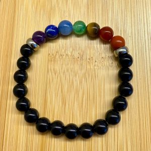 Pulseira 7 Chakras De Ônix