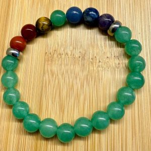 Pulseira 7 Chakras De Quartzo Verde