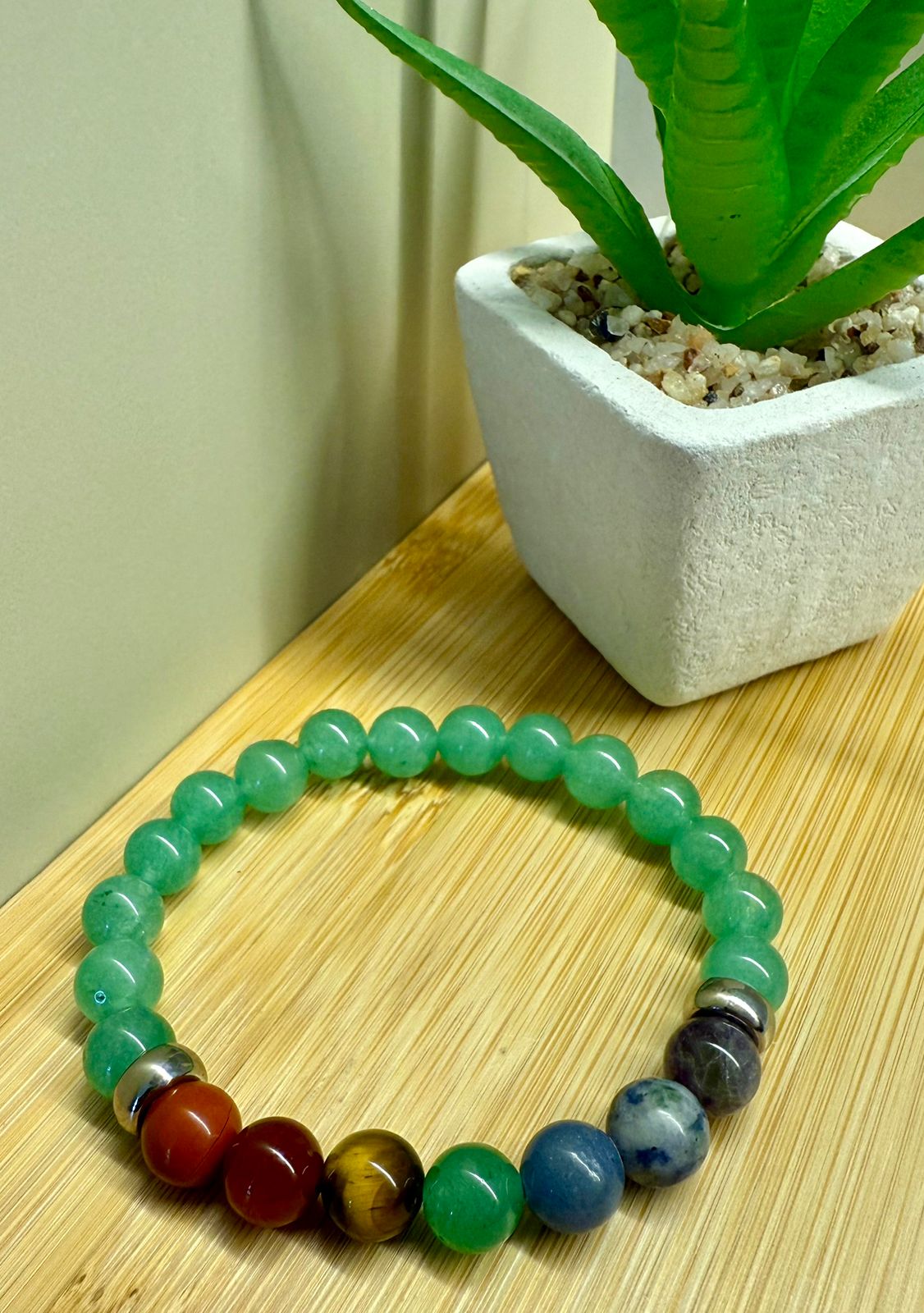 Pulseira 7 Chakras De Quartzo Verde - Imagem 2