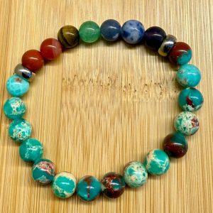 Pulseira 7 Chakras De Jaspe Imperial