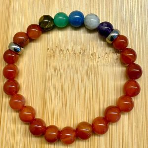 Pulseira 7 Chakras De Ágata De Fogo