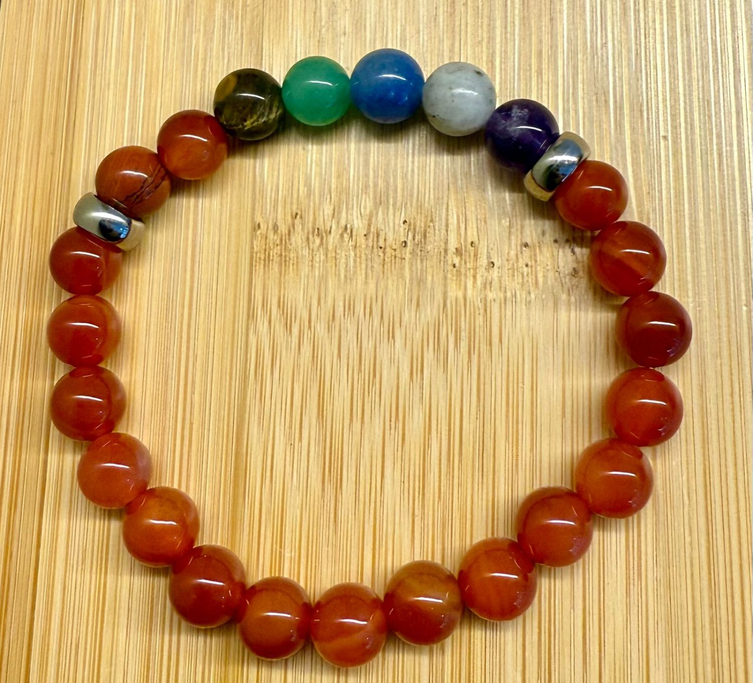 Pulseira 7 Chakras De Ágata De Fogo