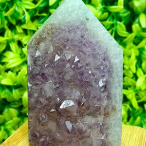 Ponta De Drusa De Ametista Com Ágata