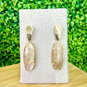 Brinco De Quartzo Rutilado