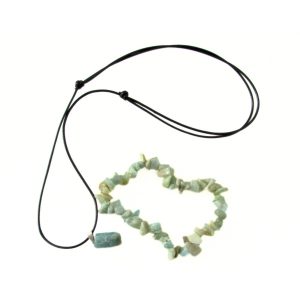 Kit Pulseira Colar Água Marinha Natural Beleza Elegância