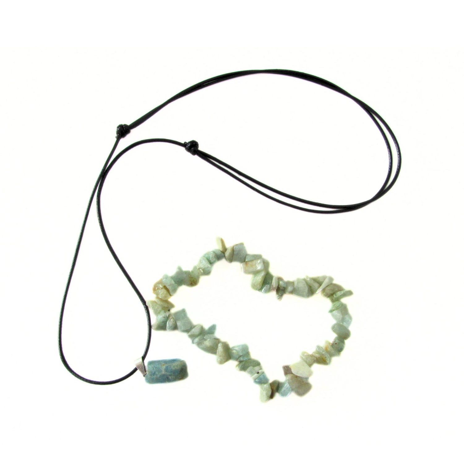 Kit Pulseira Colar Água Marinha Natural Beleza Elegância