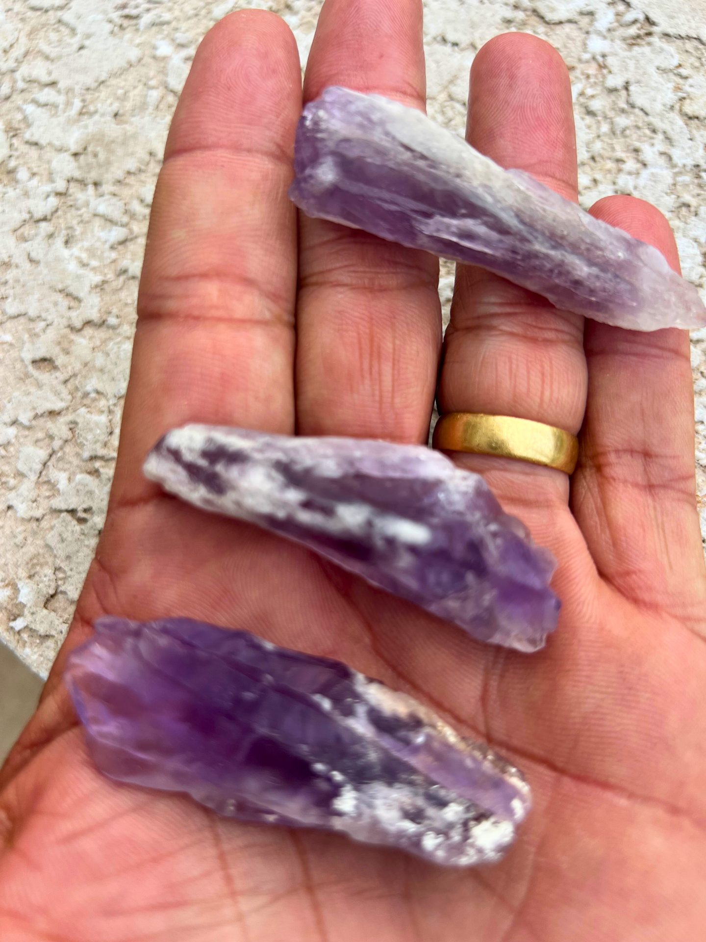 3 Bastões Ametista Pedra Bruta Natural - Imagem 2