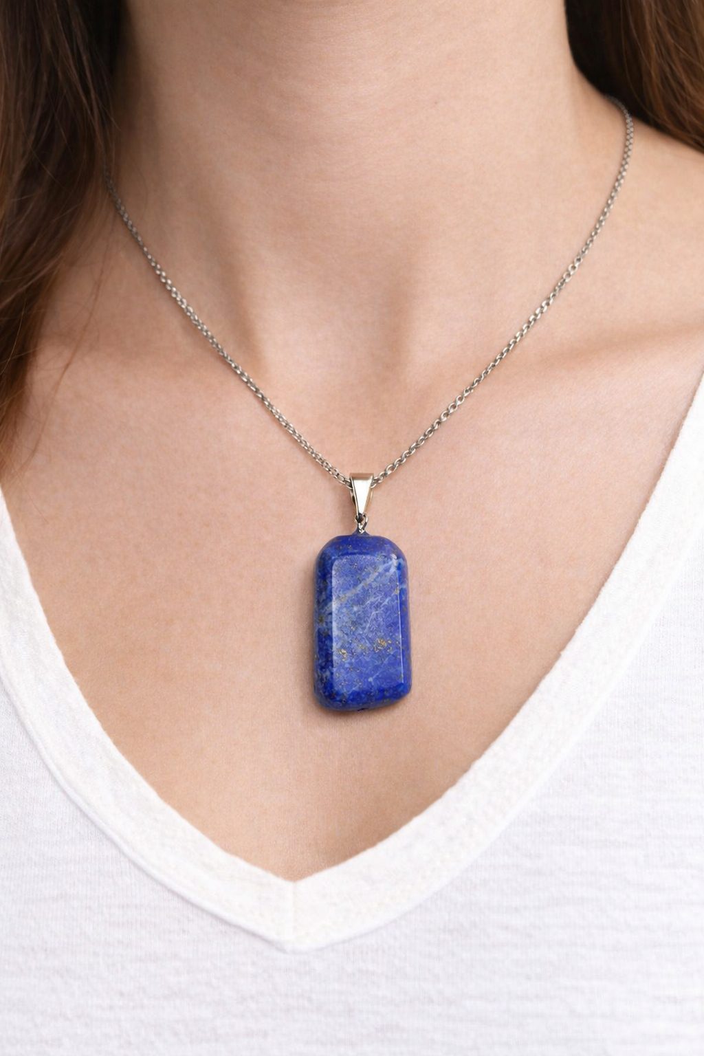 Colar e Pingente Lápis Lazuli Natural Polido - Imagem 2