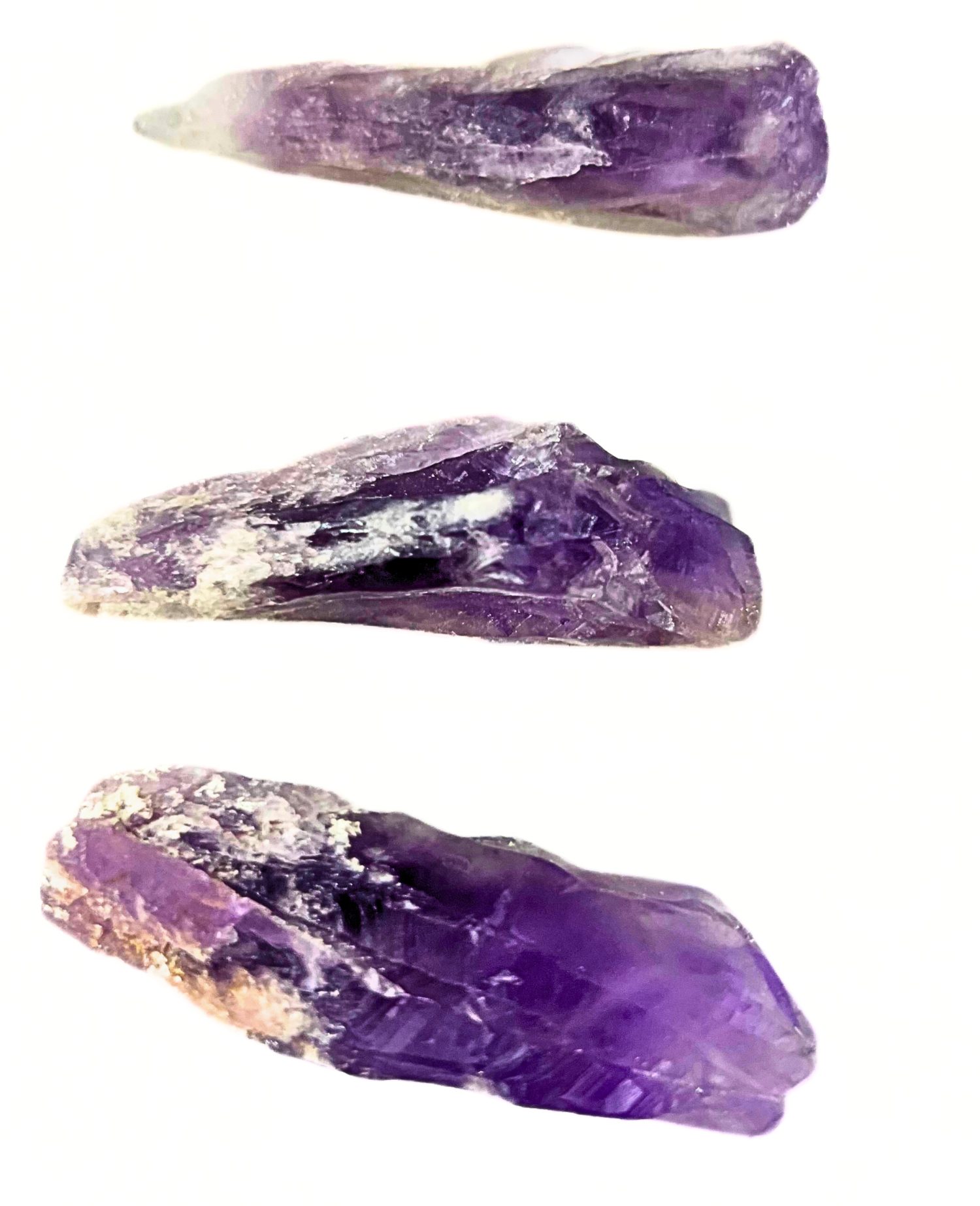 3 Bastões Ametista Pedra Bruta Natural