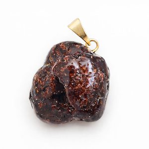 Pingente Granada Rolada Pedra Natural