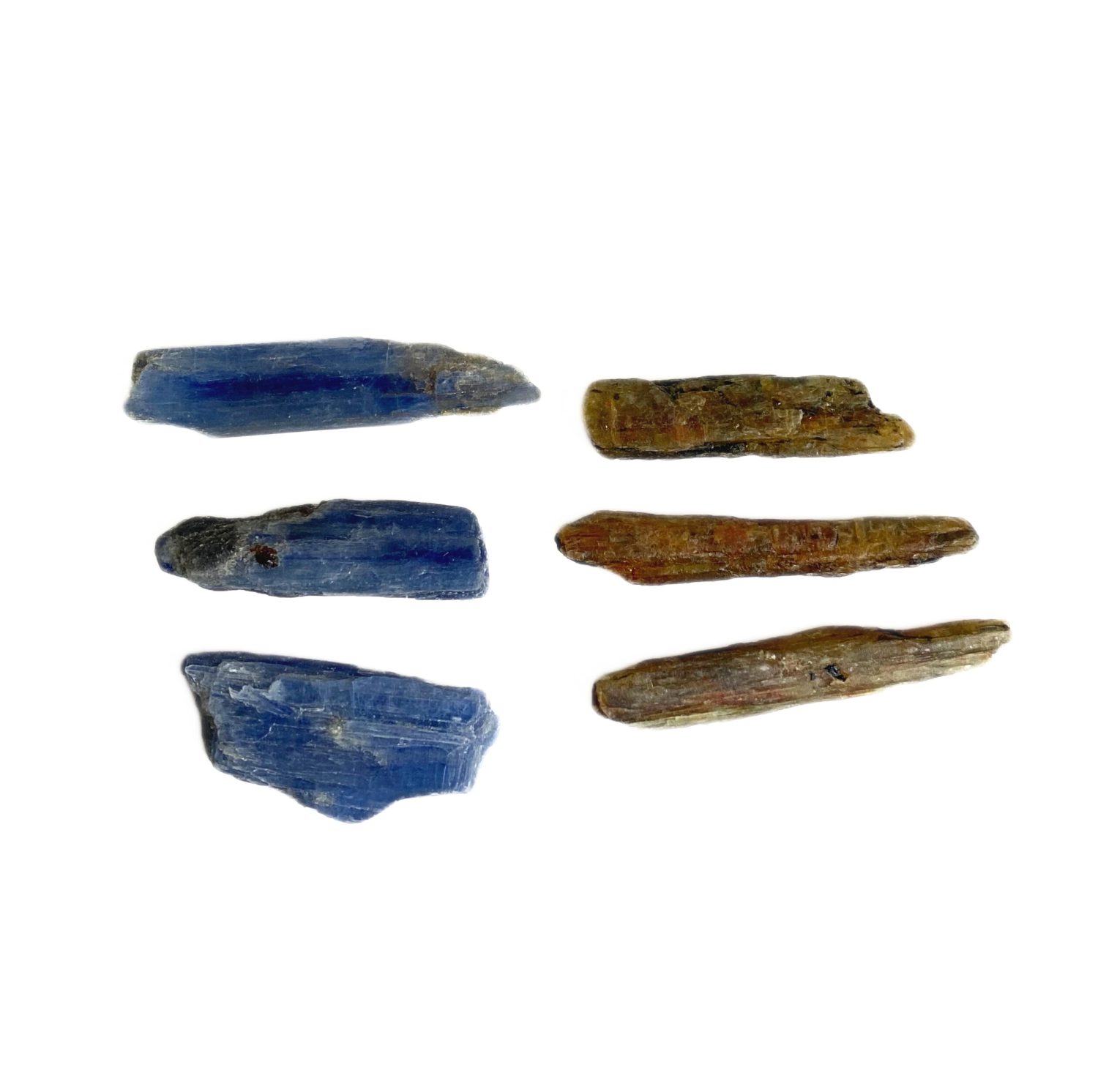 Kit 3 Bastões Cianita Azul e 3 Cianita Laranja