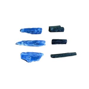 Kit 3 Bastões Cianita Azul e 3 Epídoto