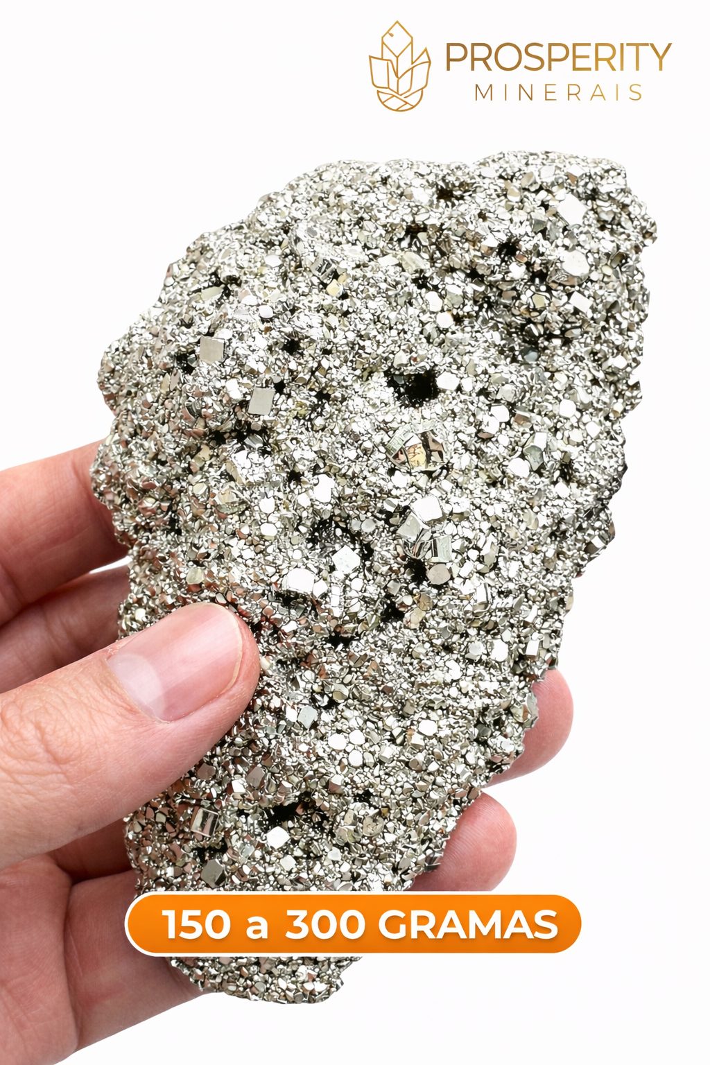 Drusa de Pirita Natural Premium Pedra Bruta com Tamanhos Variados - Prosperity Minerais - Imagem 3