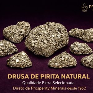 Drusa de Pirita Natural Premium Pedra Bruta com Tamanhos Variados - Prosperity Minerais