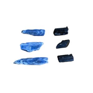 Kit 3 Bastões Cianita Azul e 3 Turmalina Negra