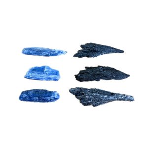 Kit 3 Bastões Cianita Azul e 3 Cianita Preta