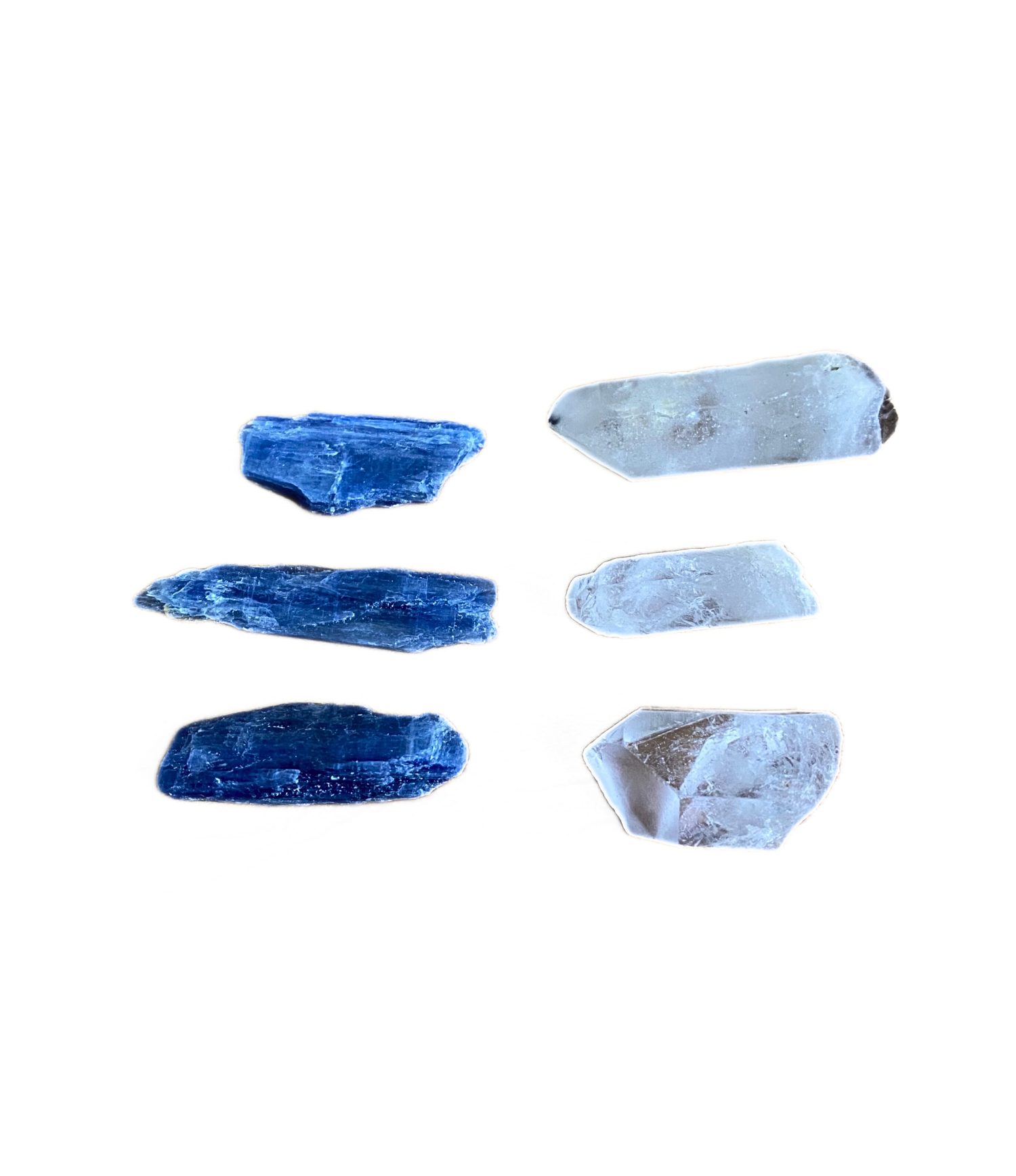 Kit 3 Bastões Cianita Azul e Ponta de Quartzo