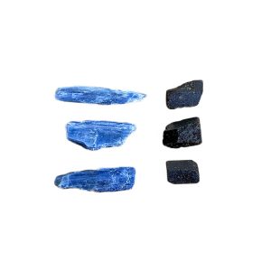 Kit 3 Bastões Cianita Azul e 3 Estaurolita