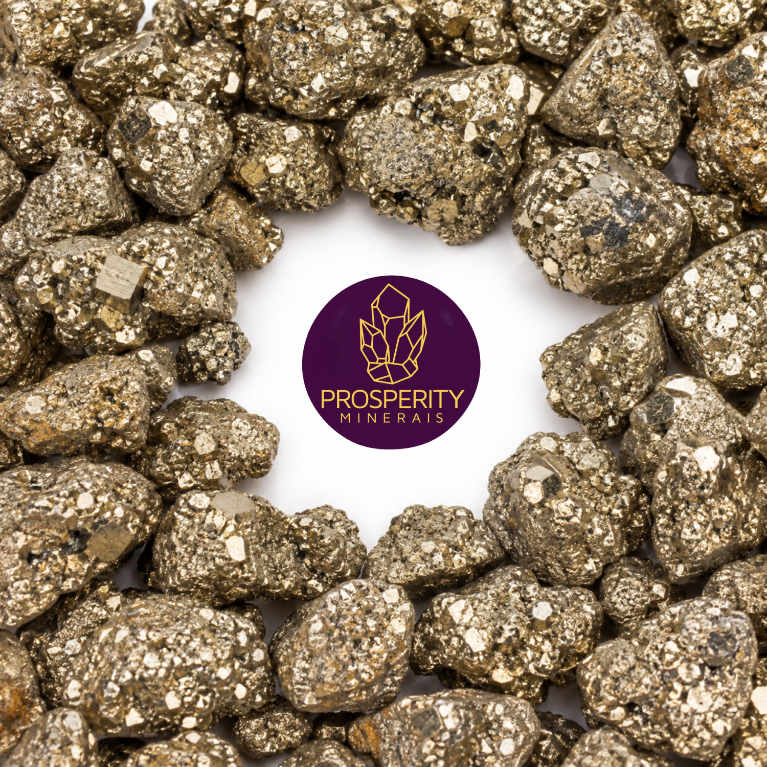 Drusa de Pirita Natural Premium Pedra Bruta - Unidade