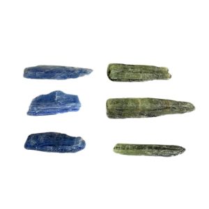 Kit 3 Bastões Cianita Azul e 3 Cianita Verde