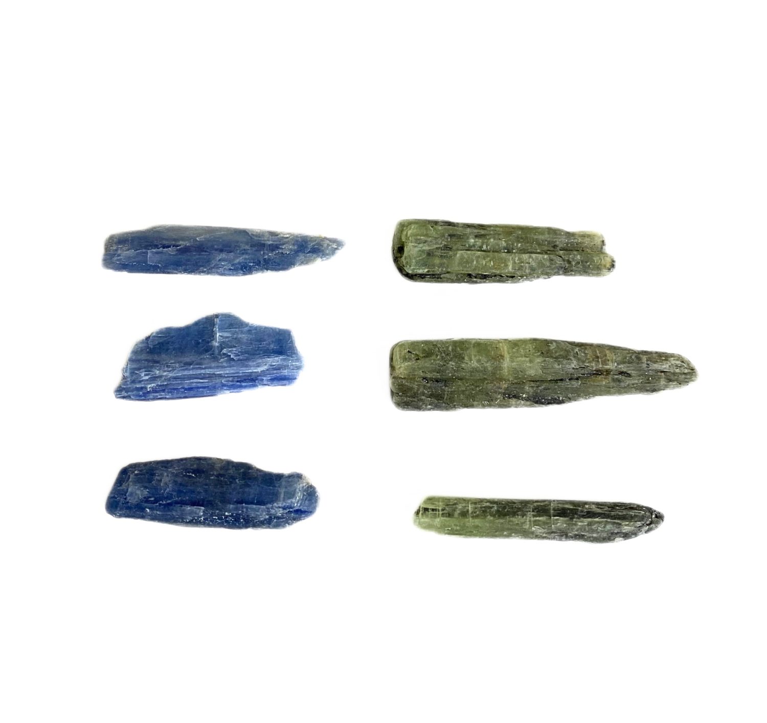 Kit 3 Bastões Cianita Azul e 3 Cianita Verde