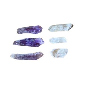 Kit 3 Bastões Ametista e 3 Ponta de Quartzo