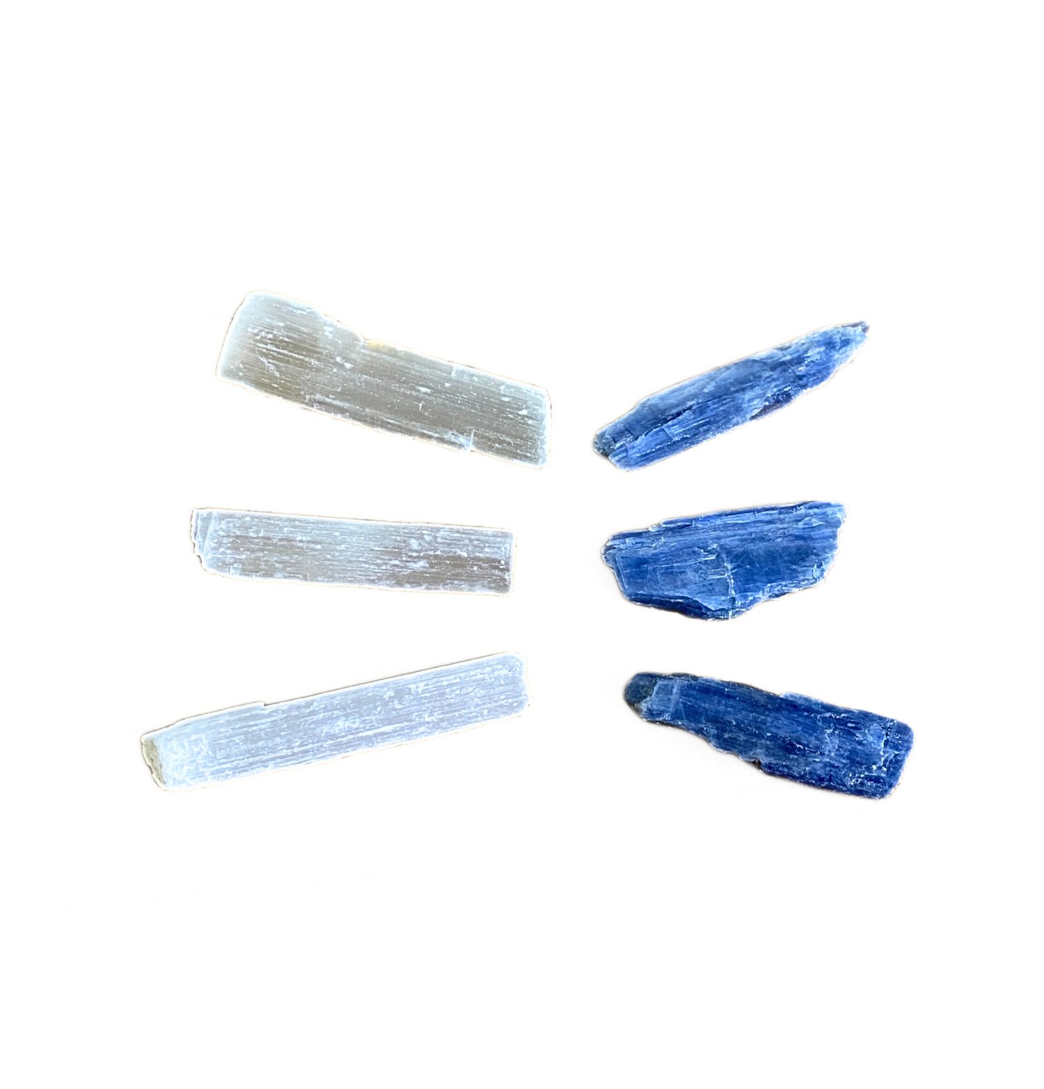 Kit 3 Bastões Cianita Azul e 3 Selenita Branca - Imagem 4