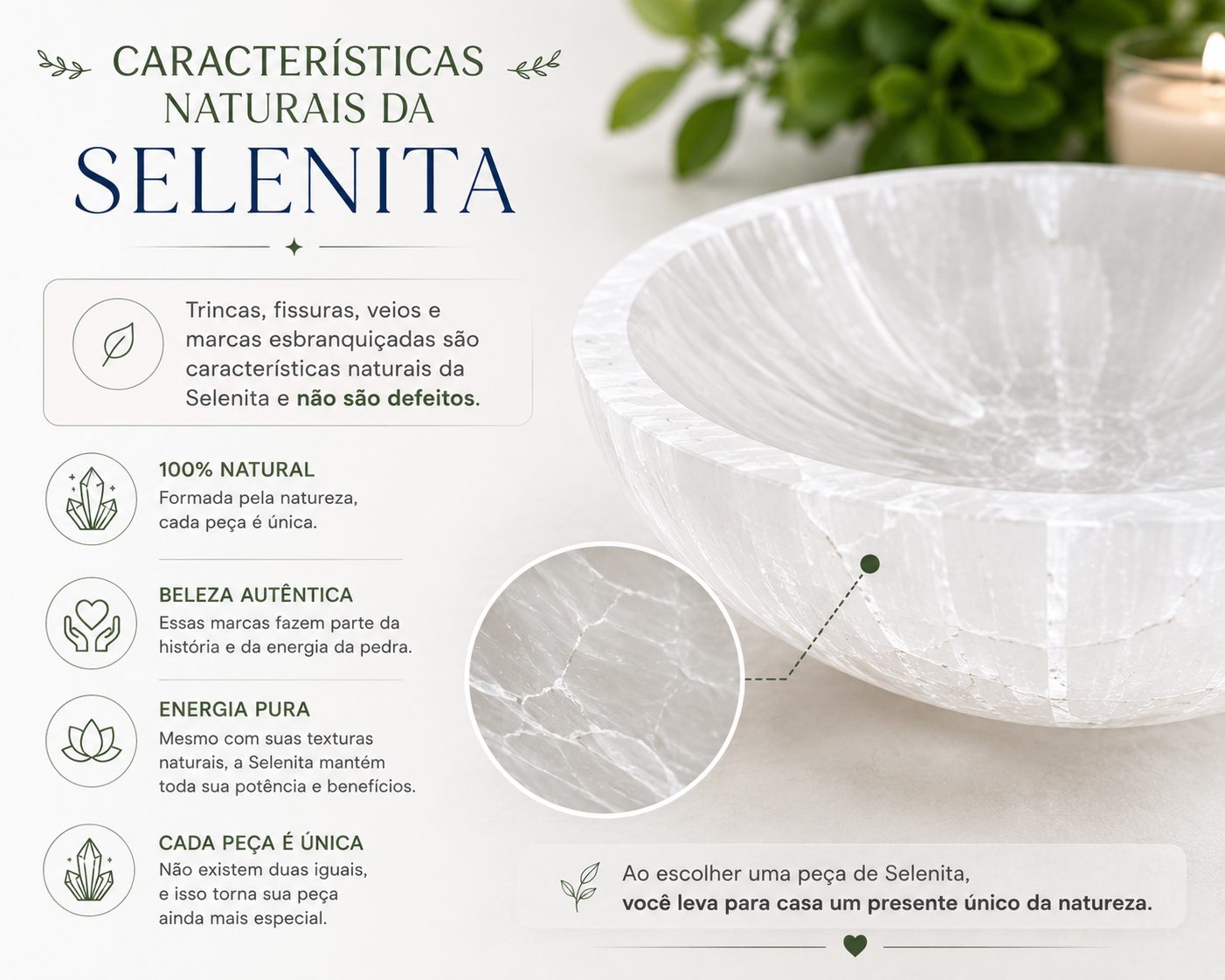 Bowl de Selenita Natural 7cm – Tigela para Cristais, Energia e Decoração Zen - Imagem 9