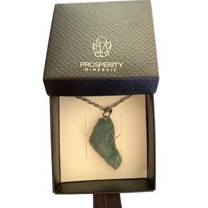 Colar com Pingente de Água Marinha Cordão Aço Inoxidável