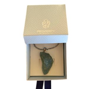 Colar com Pingente de Água Marinha Cordão Aço Inoxidável