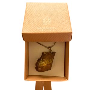 Colar com Pingente de Olho de Tigre Natural Cordão Aço Inoxidável