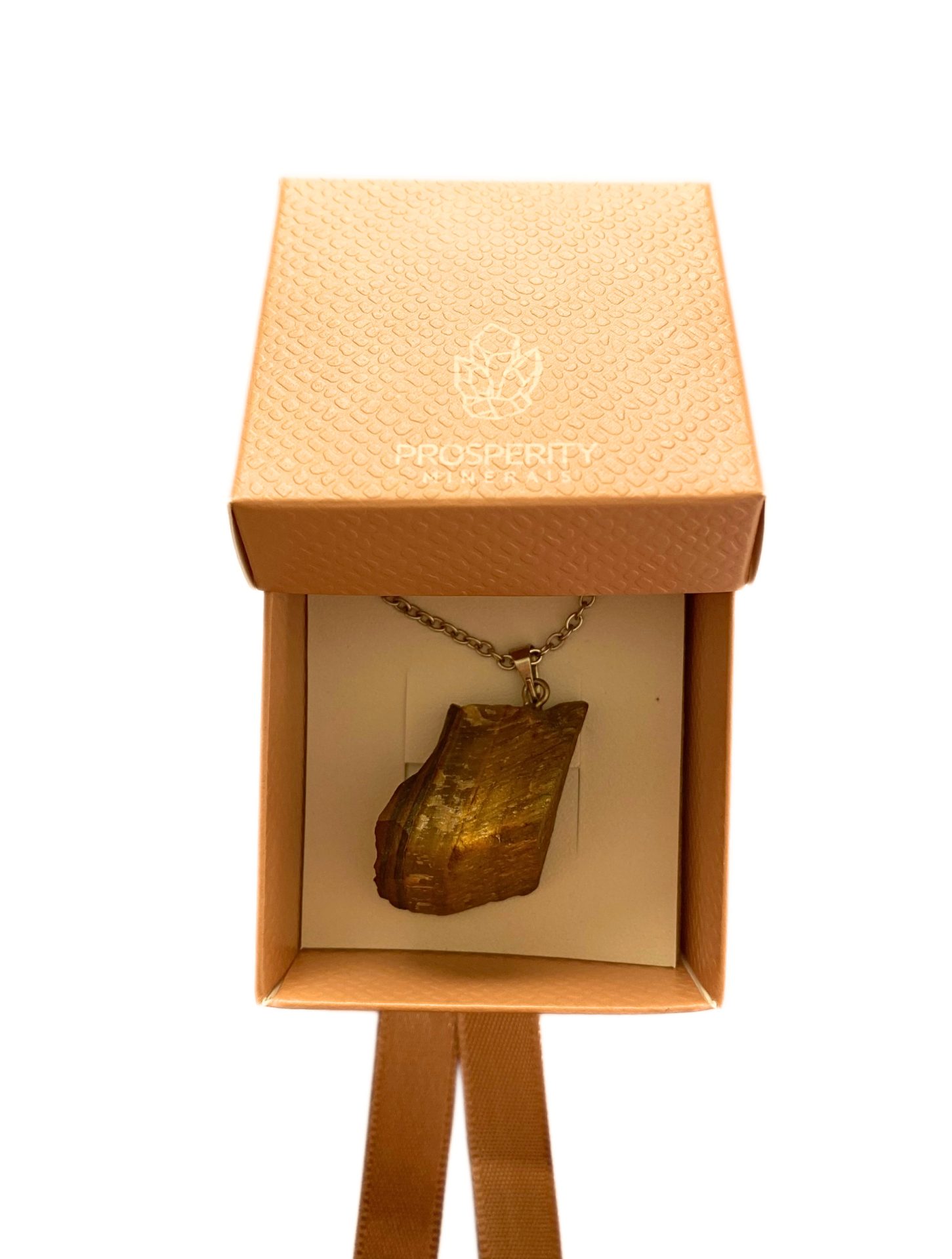 Colar com Pingente de Olho de Tigre Natural Cordão Aço Inoxidável