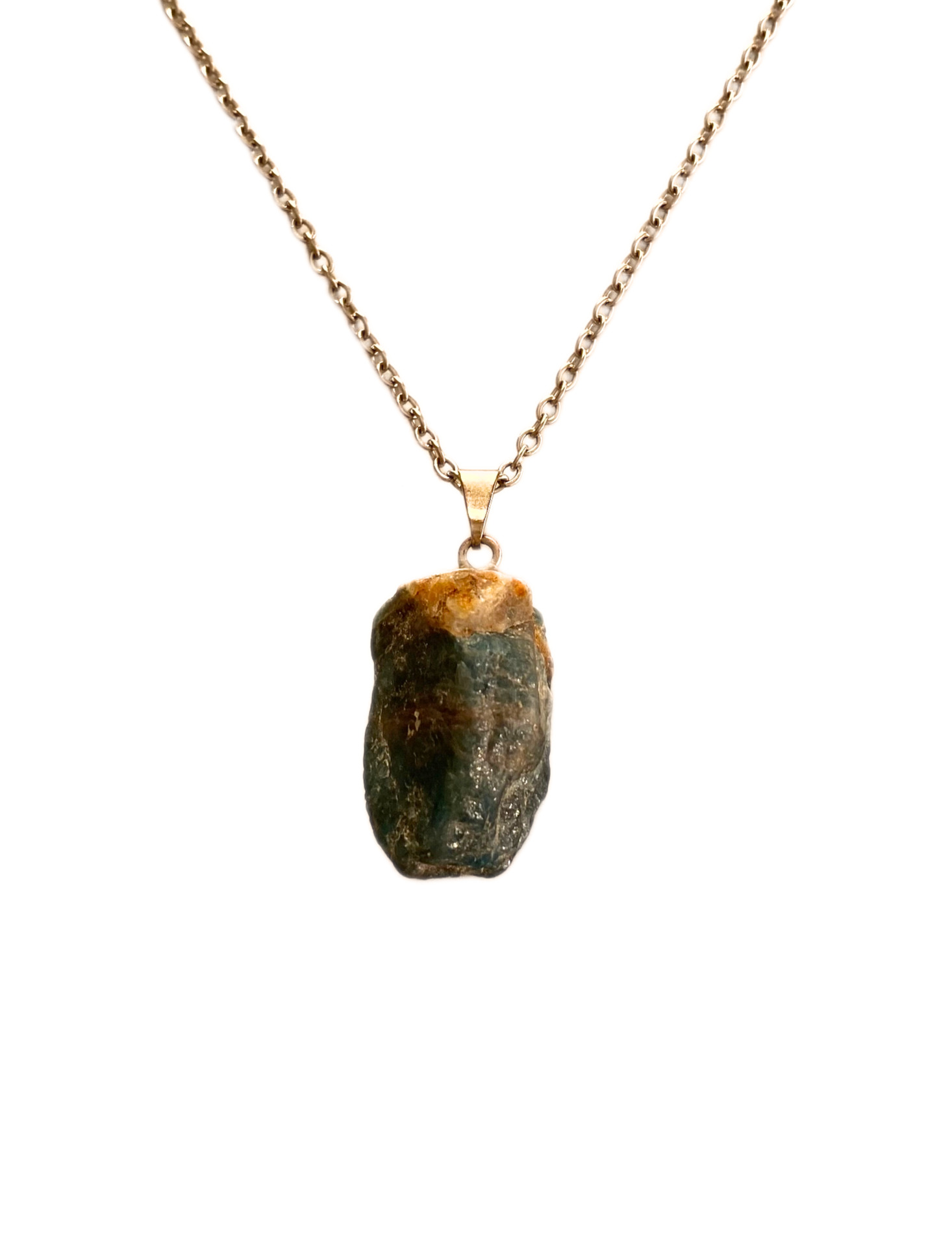 Colar com Pingente de Apatita Natural Cordão Aço Inoxidável - Imagem 2