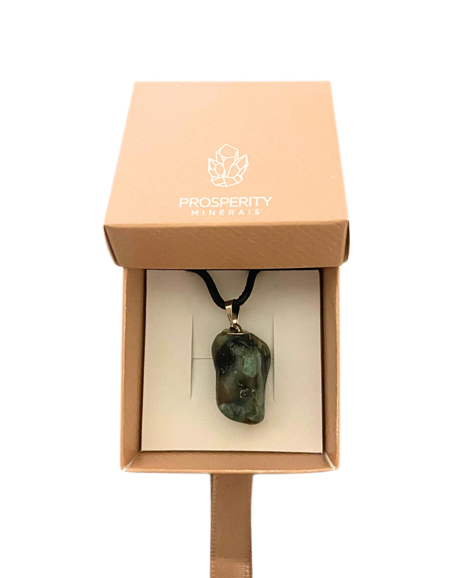 Colar com Pingente de Esmeralda Rolada Natural – Corrente em Aço Inoxidável