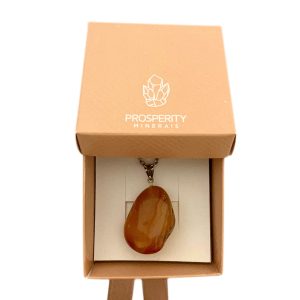 Colar com Pingente de Ágata Rolada Natural – Corrente em Aço Inoxidável