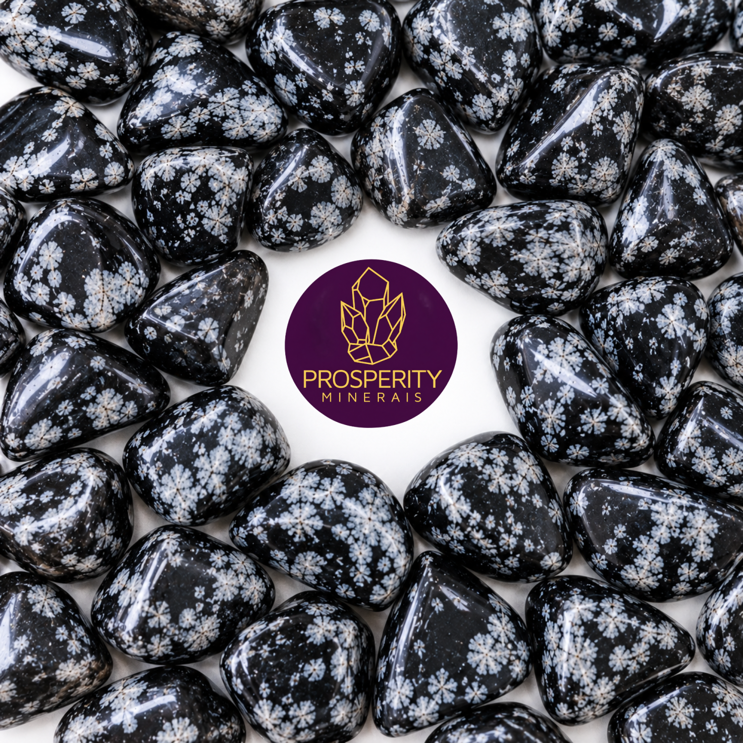 Obsidiana Floco De Neve Rolada - Unidade
