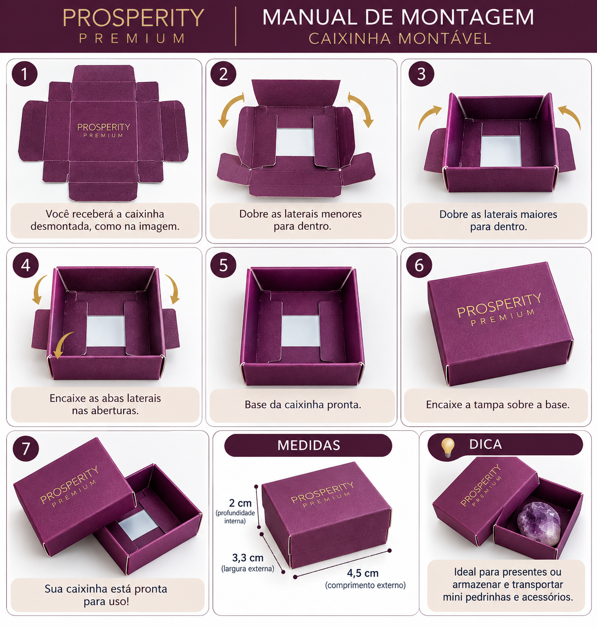 Mini Caixinha Prosperity Premium 4,5 X 3,3CM - Imagem 3