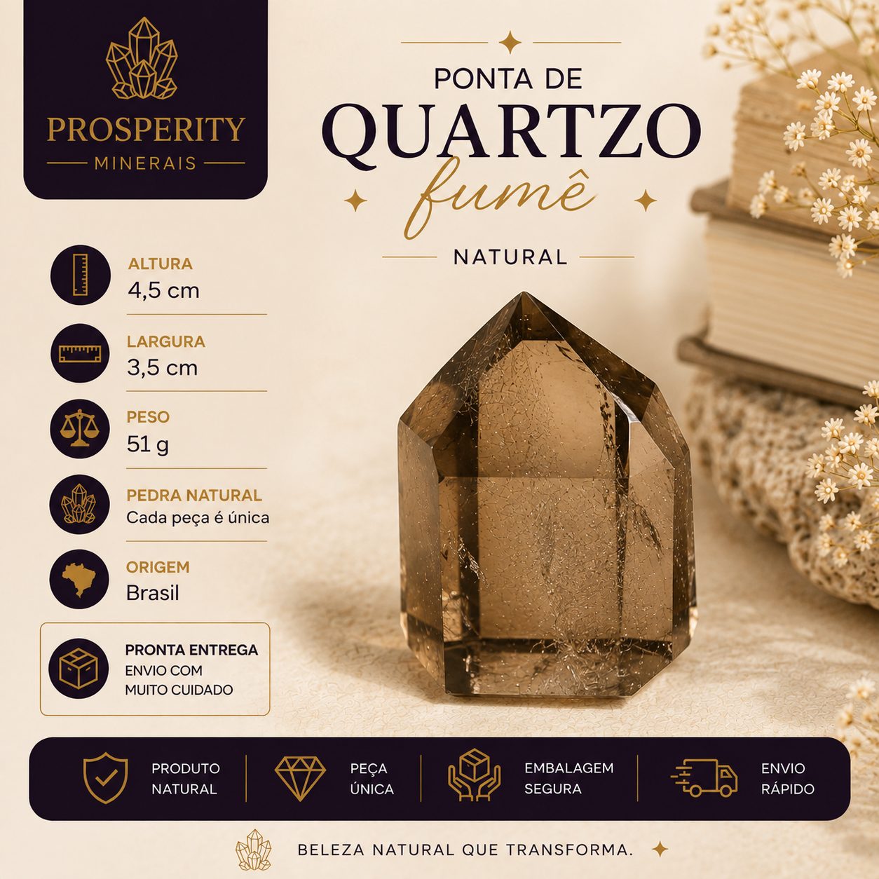 Ponta Quartzo Fumê - Imagem 2
